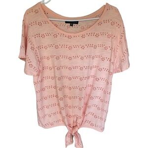 SANCTUARY PEACH EYELET BLOUSE SIZE L